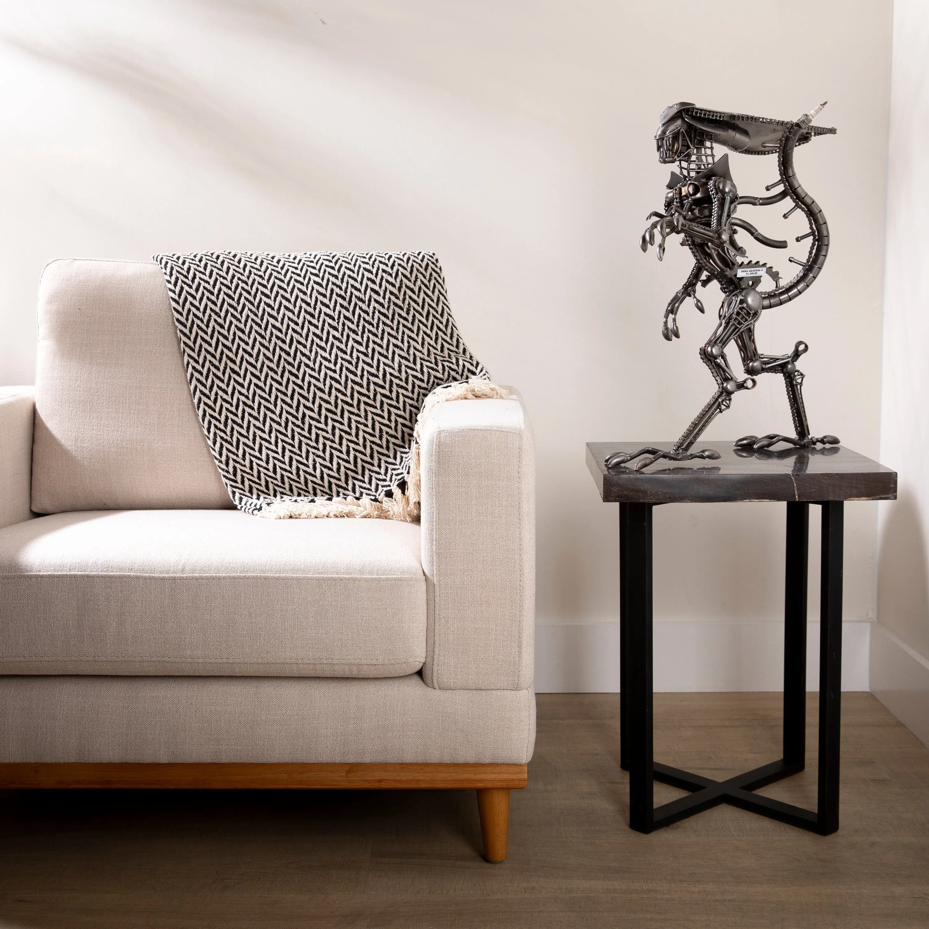18" Queen Alien Inspired Recycled Metal Sculpture