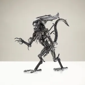18" Queen Alien Inspired Recycled Metal Sculpture