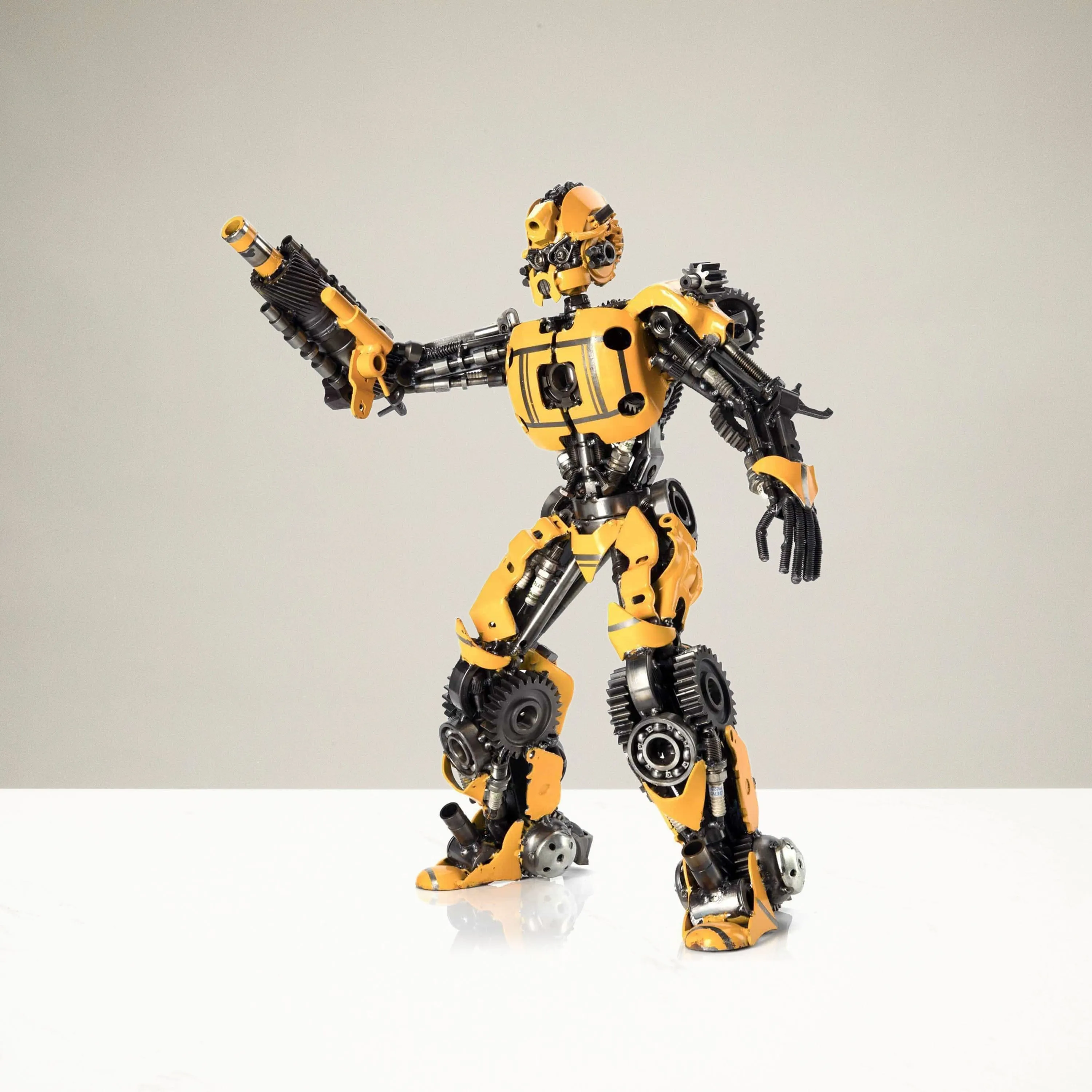 22" Bumblebee Inspired Recycled Metal Sculpture
