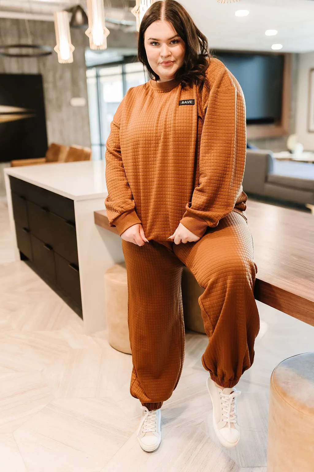 Ampersand Ave Ladies Copper Ave Quilted Pullover