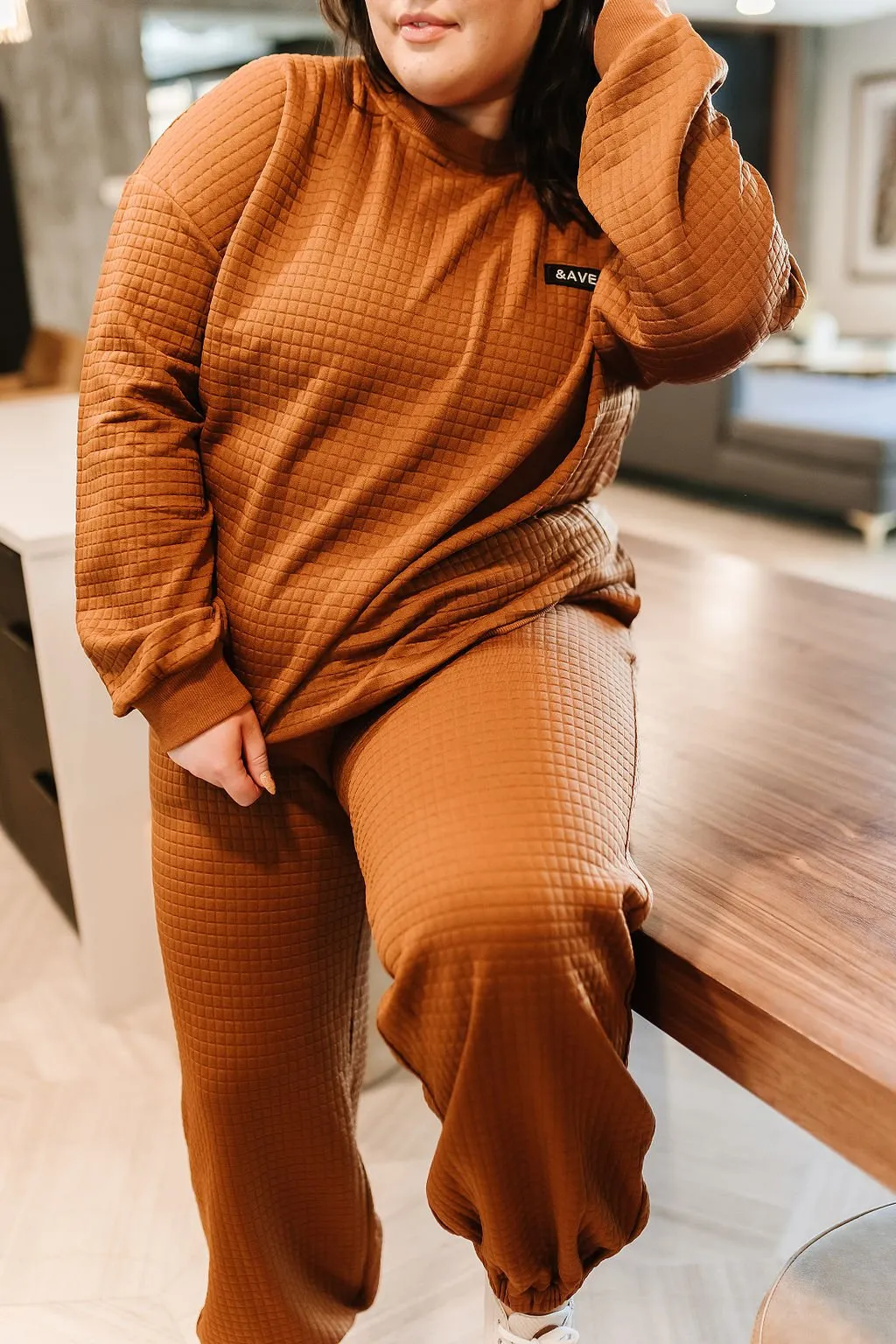 Ampersand Ave Ladies Copper Ave Quilted Pullover