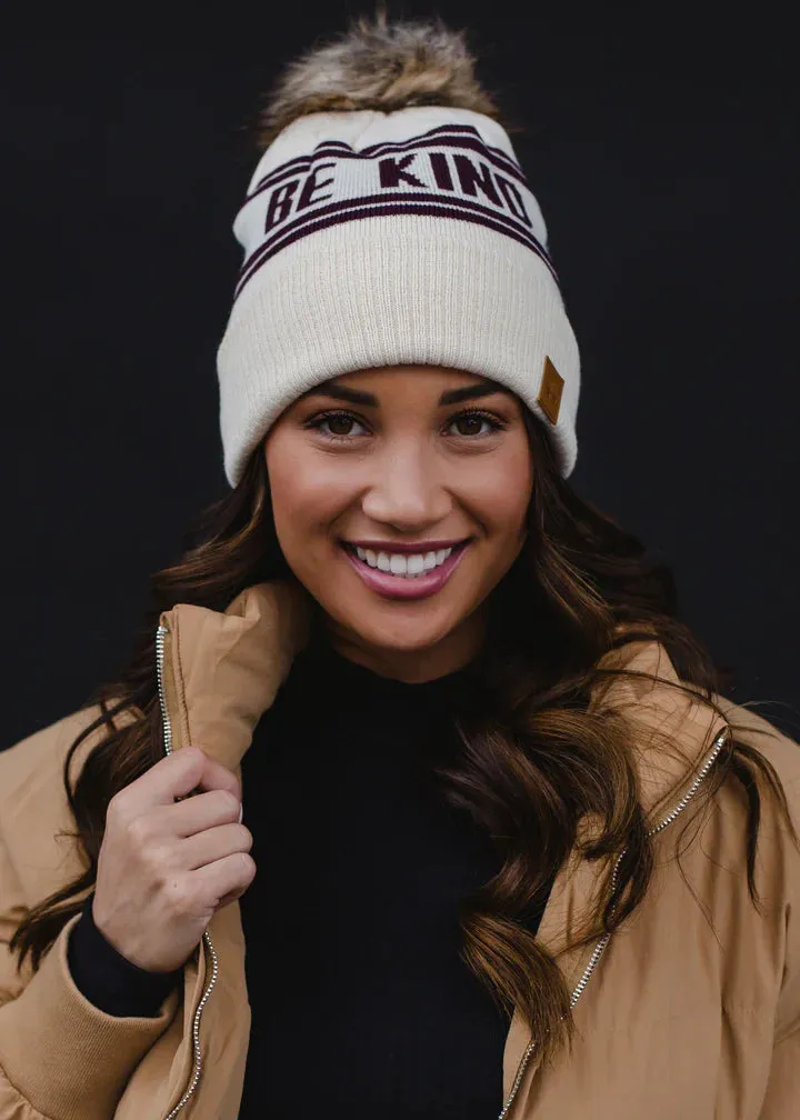 Be Kind Beanie In Beige FINAL SALE