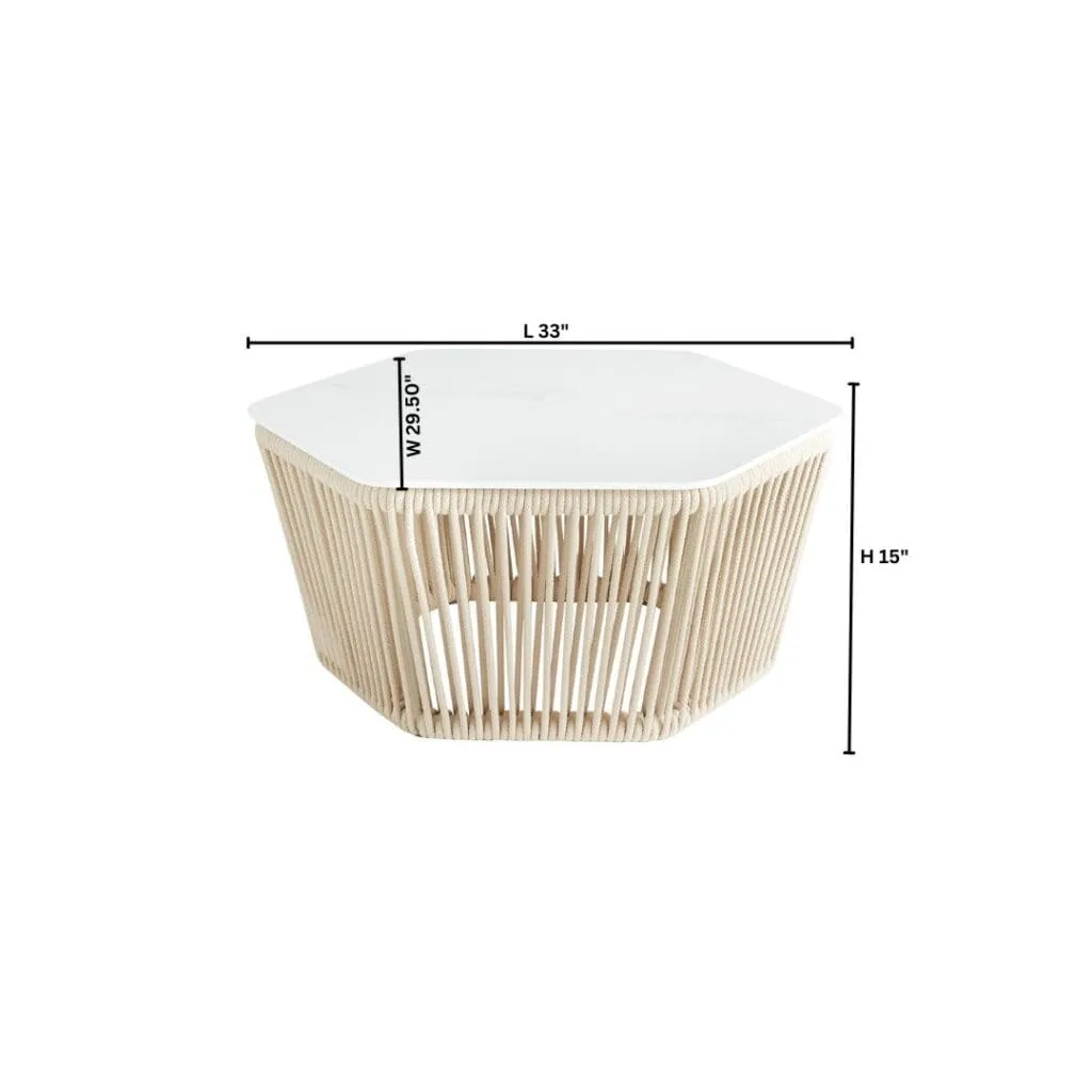 Cyan Design 11753 Hexagon Table - Beige And White