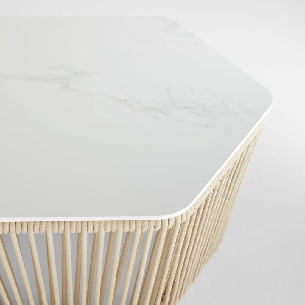 Cyan Design 11753 Hexagon Table - Beige And White