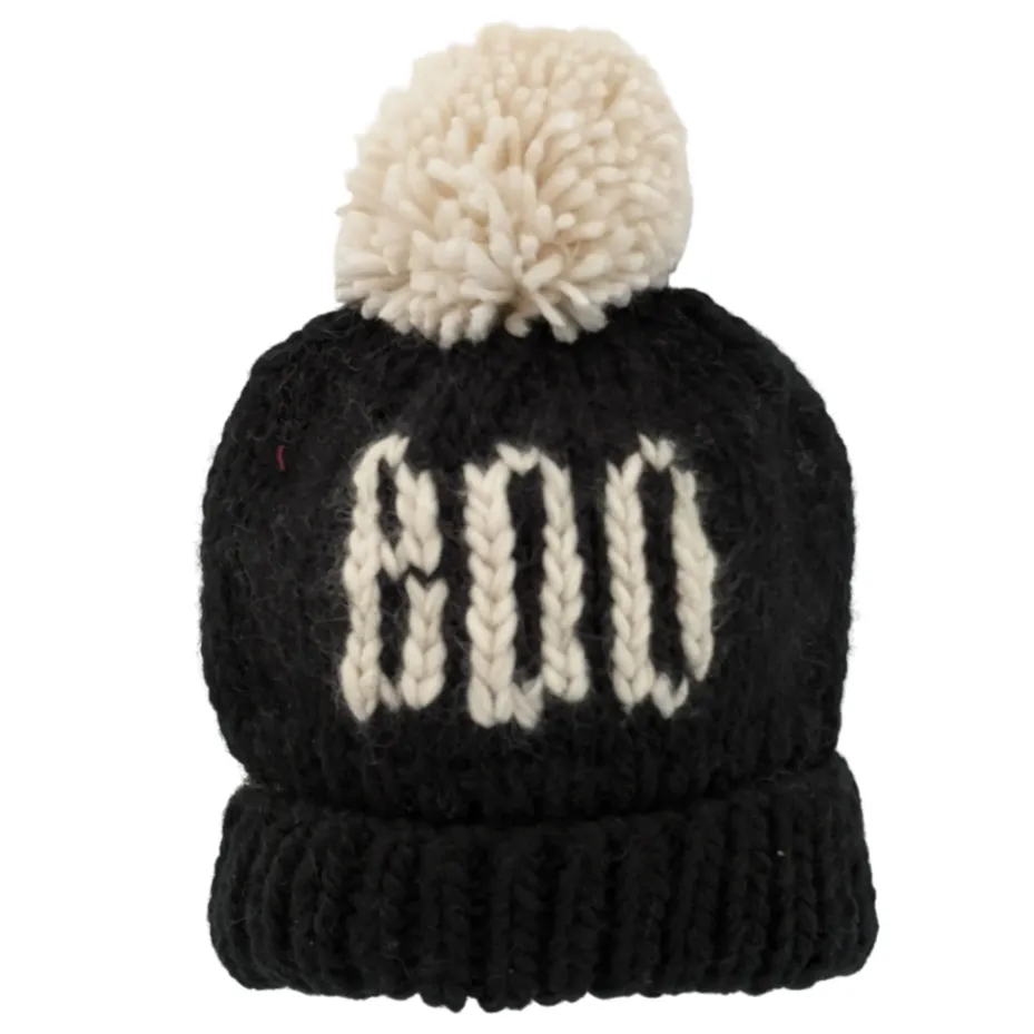 Huggalugs - BOO Handknit Beanie in Black