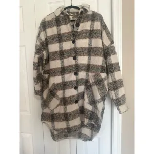 Ladies Brush Plaid Long Shirt Style Shacket - Copper
