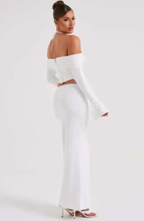 MONTE CARLO OFF SHOULDER  MAXI DRESS SET - White