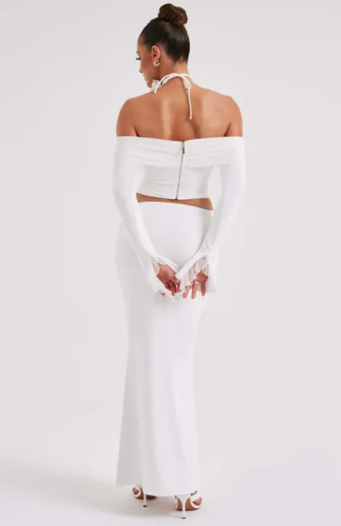 MONTE CARLO OFF SHOULDER  MAXI DRESS SET - White