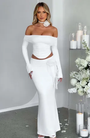 MONTE CARLO OFF SHOULDER  MAXI DRESS SET - White