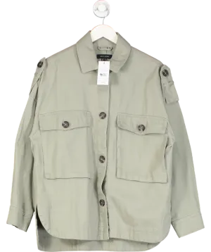 New Look Green Double Pocket Cotton Button Up Shacket UK 8