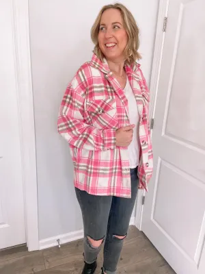 Pumpkin Patch Shacket in Pink