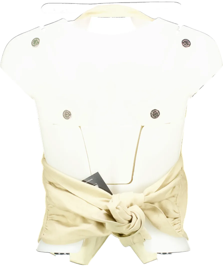 SELMACILEK Beige Linen Back Tie Vest UK S
