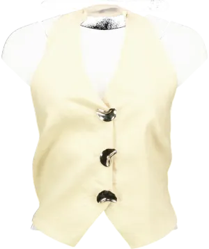 SELMACILEK Beige Linen Back Tie Vest UK S